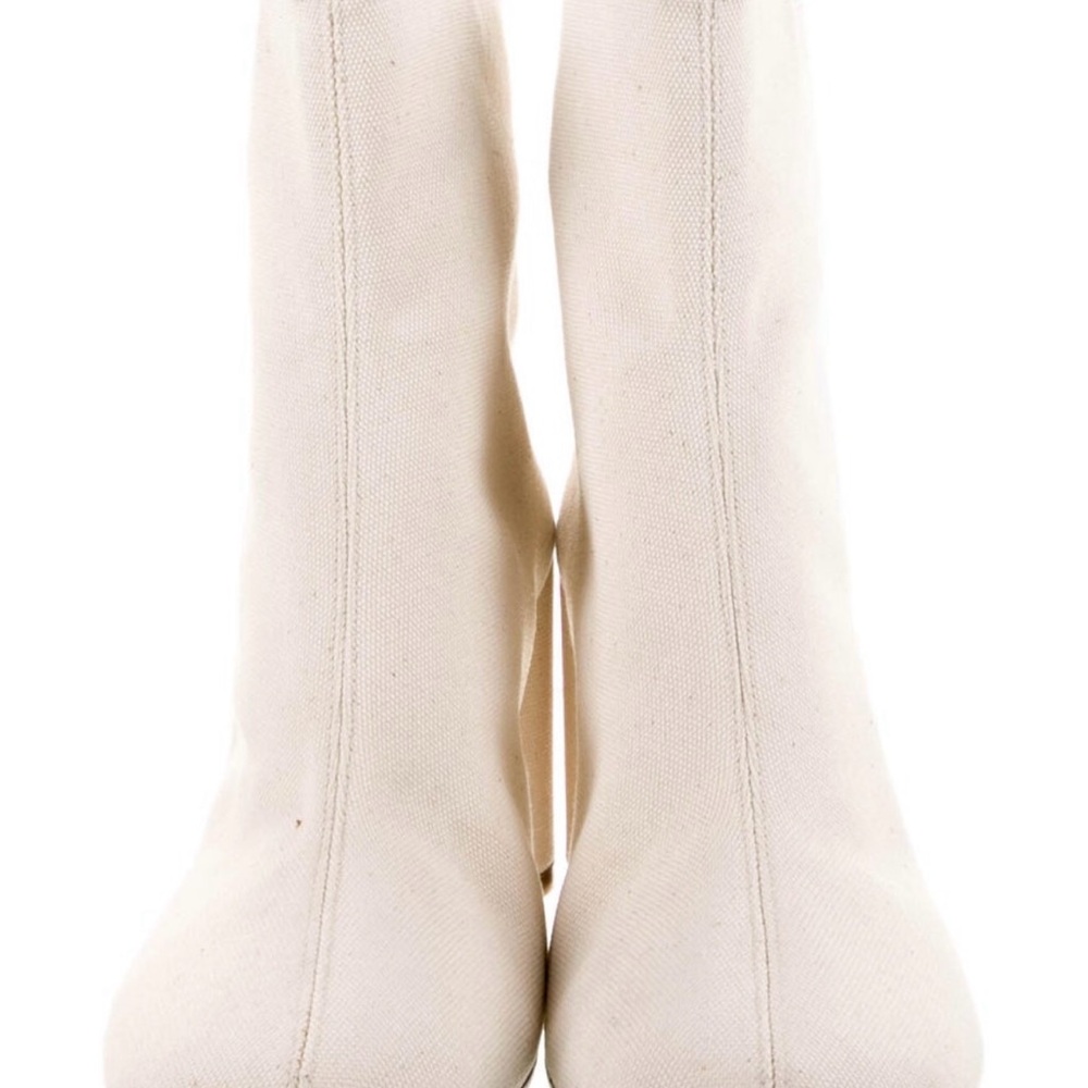 Maison Martin Margiela Off-White Canvas Ankle Boots - Picture 3 of 5
